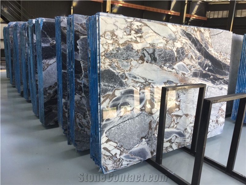 2017 New Marble Silver Blue Dark Color Big Slab Polished Competitive Price,Natural Luxury Interial Project Decorative Stone
