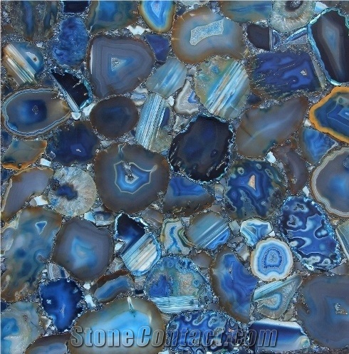 Natural Blue Agate,Gemstone,Semiprecious Stone Slab Cut Size Countertop,Interior Decorative Top Luxury Onyx with High Value