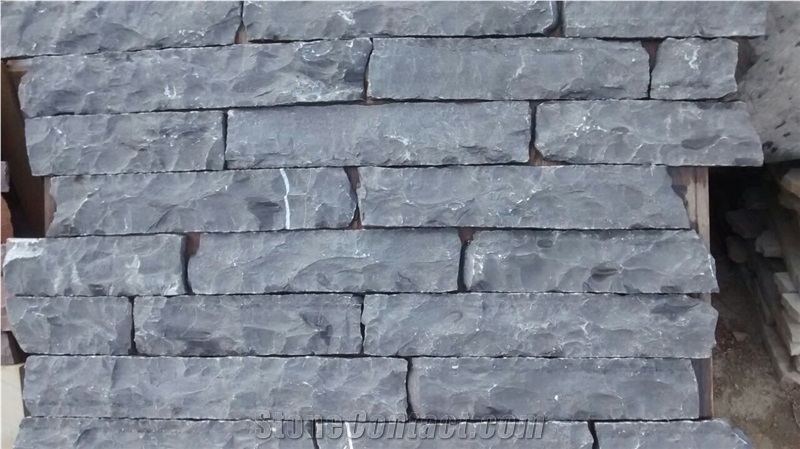 Chittor Black Limestone Thin Stone Veneer