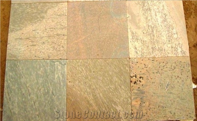 Indian Golden Polished Slate Tiles