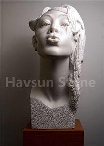 Sexy Pouting Girl Bust Human Sculpture Pretty Girl Western Statues