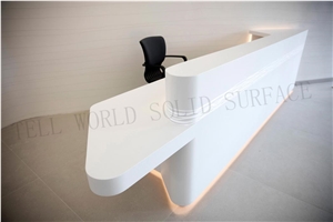 Artificial Marble Stone Bank Front Reception Desk Counter Design