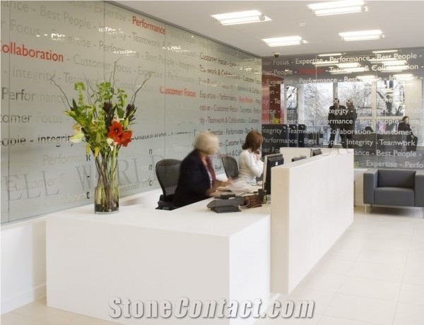 Artificial Marble Stone Office Two Person Front Desk Reception
