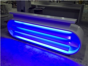 Contemporary Design Lighting up Solid Top Office Small Reception Desk