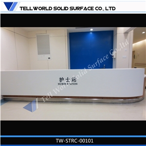 Long-Term Using Guarantee Acrylic Solid Surface Chic Reception Desk