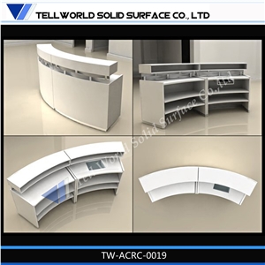 Minimalism Style Acrylic Solid Surface Semi-Circle Reception Desk