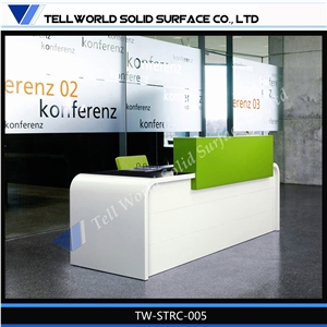 Modern&Minimalism Style Acrylic Solid Surface Environmental Material Lobby Reception Desk