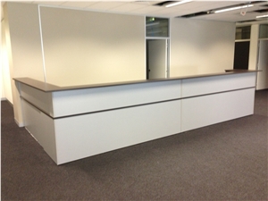 Modern&Minimalism Style Quality Guarantee Solid Surface Bank Reception Desk