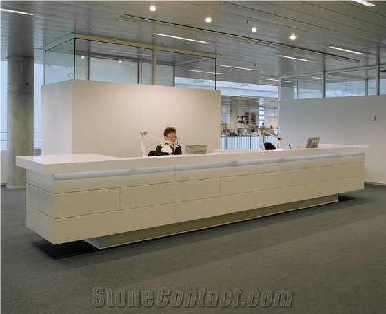 Modern&Minimalism Style Quality Guarantee Solid Surface Bank Reception Desk