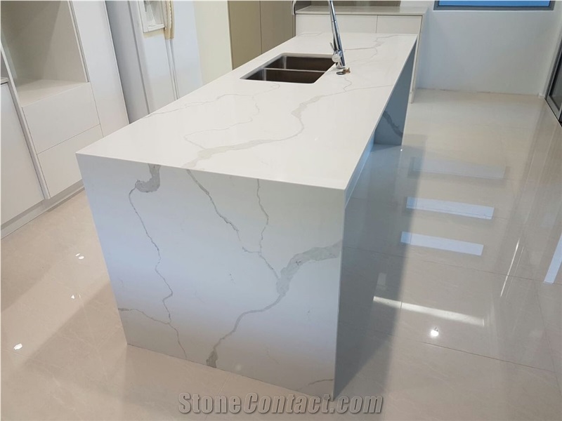 High Quality Calacatta White Quartz Surface For Kitchen And