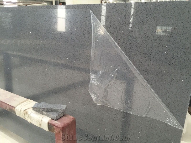 STONE 2200001S0F11V0090 関税送料込 Sparkling Grey Quartz Stone Slab from China - StoneContact.com