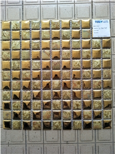 Golden Glass Mosaic, China Staibless Steel Mosaic Tile on Sales,Cheap and Good Quality Golden Metal Mosaic