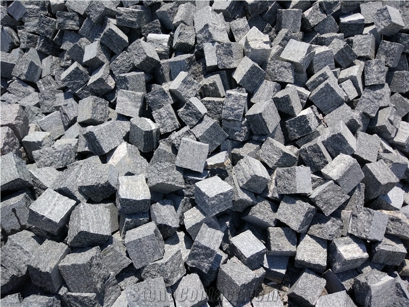 Dark Grey Granite Cobble Stone,Cube Stone,Patio G302