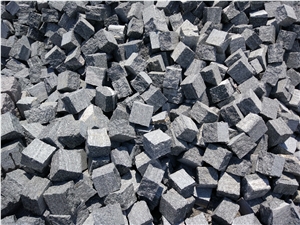 Dark Grey Granite Cobble Stone,Cube Stone,Patio G302