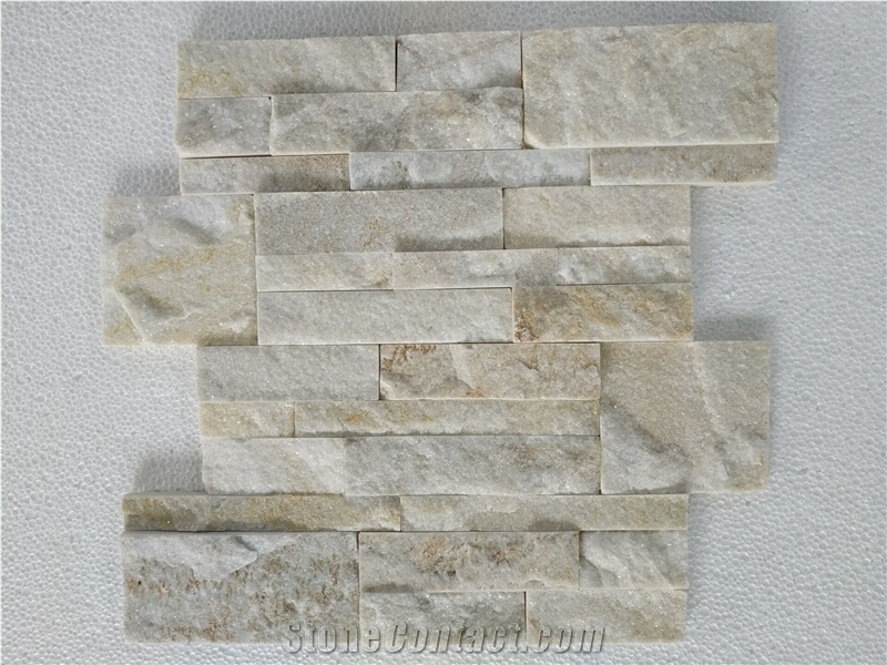 Beige Quartzite Culture Stone/Stone Wall Cladding/Thin Stone Veneer/Feature Wall/Split Face Culture Stone/Manufactured Stone Veneer/Stone Wall Decor/Ledge Stone