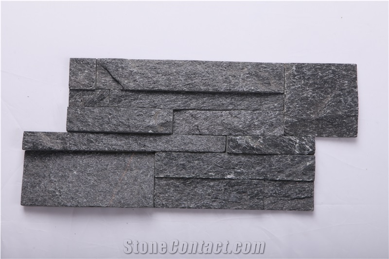 Black Quartzite, Culture Stone, Chinese Materials Stone, Wallstone, Wall Decor, Wall Cladding, Hot Sales, Hight Quality, Natural Split Surface Stone, Ledge Stone, Exposed Wall Stone