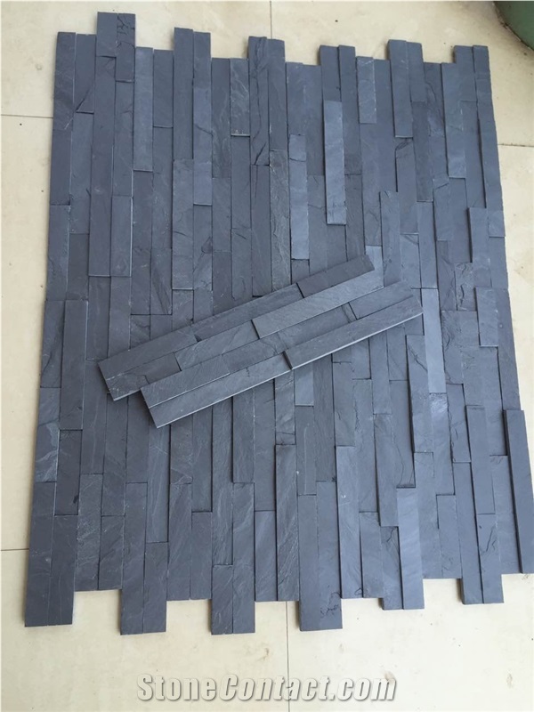 Black Slate Stone, Culture Stone, Wallstone, Wall & Flooring Tile, Wall Cladding , Exposed Wall Stone