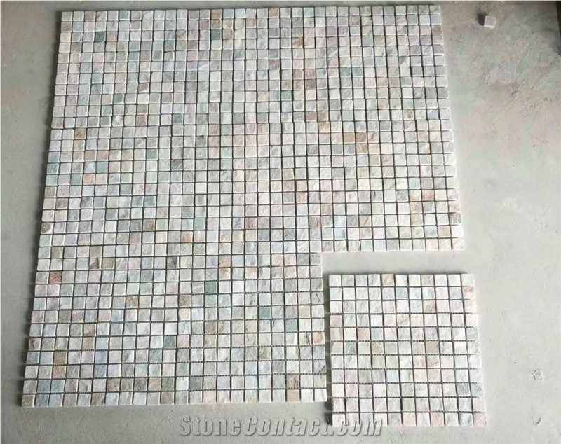 Cheap Beige Slate Mosaic Tile for Walling Flooring,Slate Stone Mosaic Tile,Slate Mosaic Tile Pattern