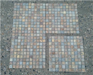 Cheap Rusty Slate Mosaic Tile for Walling Flooring,Slate Stone Mosaic Tile,Slate Mosaic Tile Pattern