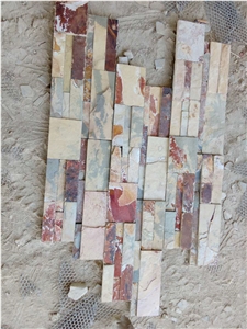 China Apricot Slate Yellow Rusty Slate Wall Cladding Ledger Stone,Rusty Stone Panel /Stacked Stone