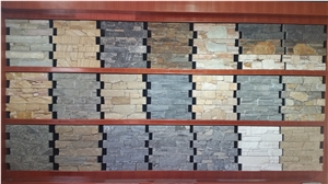 China Yellow Slate Cement Culture Stone ,Yellow Stone Wall Decor ,Flexible Stone Veneer Cement Back