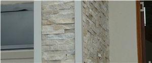 Cream White Quartzite ,Beige Quartzite Ledger Stone Panel /Stone Veneer