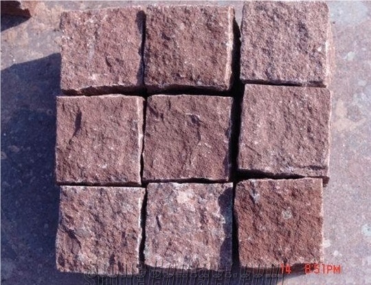 G666,Cobblestone,Red Porphyry,Cubestone,Cheap Granite Cobble Stone,Paving Stone.