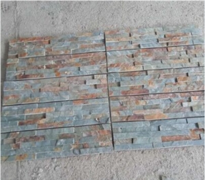 Green Rusty Slate Stone Wall Cladding/Ledge Stone/Stone Wall Decor/Thin Stone Veneer/Feature Wall/Split Face Culture Stone/Manufactured Stone Veneer