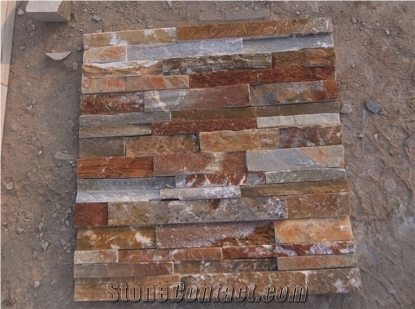Rough Surface Yellow Slate Stone Wall Cladding/Ledge Stone/Stone Wall Decor/Thin Stone Veneer/Feature Wall/Split Face Culture Stone/Ledge Stone/Manufactured Stone Veneer