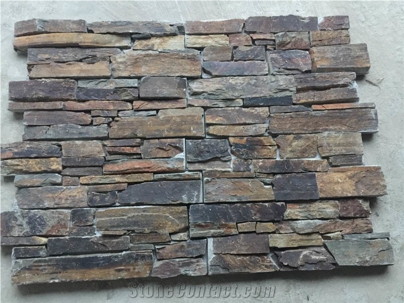 Rusty Cement Ledge Stone/Stone Wall Cladding/Manufactured Stone Veneer/Thin Stone Veneer/Feature Wall/Stone Wall Decor/Split Face Culture Stone