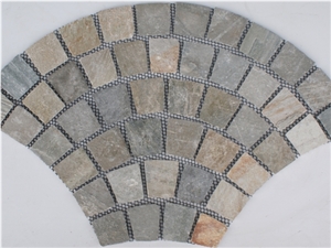Slate Mosaic ,Mosaic Slate Stone, Wall Cladding & Covering,Multicolor Mosaic, Linear Strips Mosaic