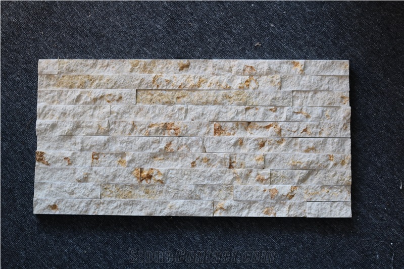 Sunny Beige Marble Ledge Stone/Stone Wall Cladding/Thin Stone Veneer/Feature Wall/Split Face Culture Stone/Manufactured Stone Veneer