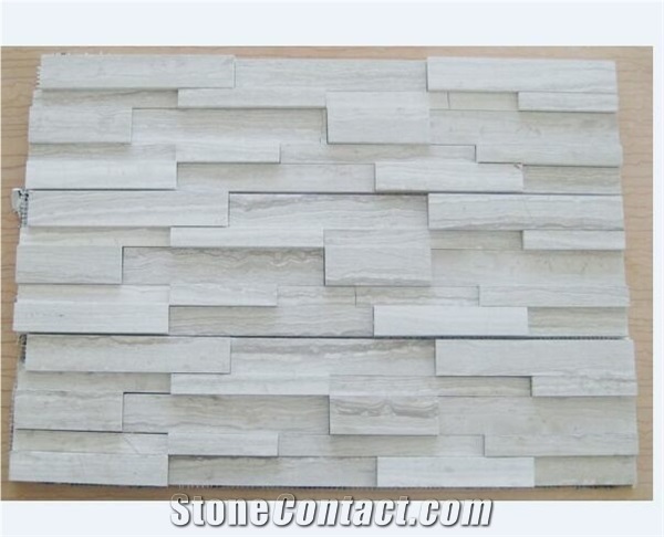 White Wooden Marble Stone Wall Decor/Stone Wall Cladding/Ledge Stone/Thin Stone Veneer/Feature Wall/Split Face Culture Stone/Manufactured Stone Veneer