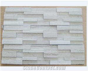 White Wooden Marble Stone Wall Decor/Stone Wall Cladding/Ledge Stone/Thin Stone Veneer/Feature Wall/Split Face Culture Stone/Manufactured Stone Veneer