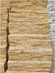 Yellow Sandstone Ledge Stone/Stone Wall Cladding/Stone Wall Decor/Thin Stone Veneer/Split Face Culture Stone/Manufactured Stone Veneer