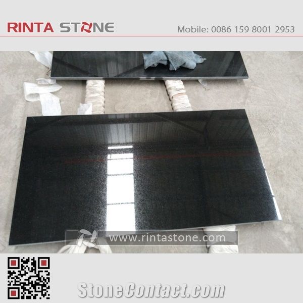 Absolute Black Granite Slab Tile Thin Tiles For Countertop Shanxi