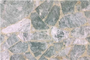 Green Crystal Semiprecious Stone Slabs Luxury Gemstone