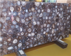 YUANDA Grey Agate Semiprecious Stone Slabs Polished Panels
