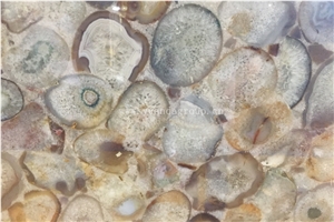 YUANDA White Agate Semiprecious Stone Tiles Slabs Luxury