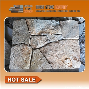 Beige Quartzite Cube Stone,Courtyard Road Pavers,Driveway Paving Stone,