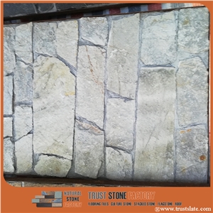 Beige Slate Stone Mosaic on Mesh,China Light Grey Slate Flagstone Mesh,Multi-Color Slate Random, Irregular Flagstone for Garden Road