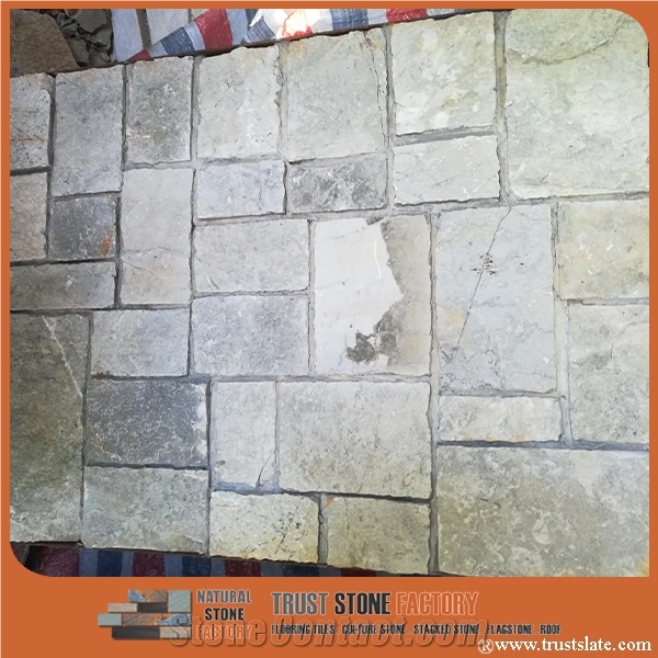 Beige Slate Tile, Grey Slate Mosaic, Grey Slate Mosaic Pattern