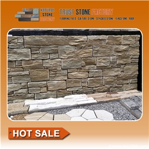 Beige Stacked Stone Tile,Quartzite Stacked Stone Veneer,Natural Stacked Stone Panels