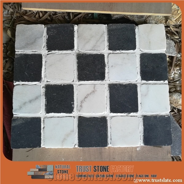 Black and White Mosaic, Black White Quartzite Mosaic