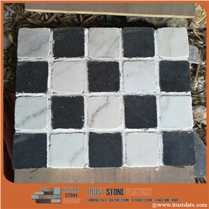 Black and White Mosaic, Black White Quartzite Mosaic