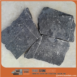 Black Limestone Flagstone / Dark Limestone Flagstone Walkway Pavers / Random Flagstones Road Paving / Flagstone Wall Tile&Floor Tile / Irregular Flagstones for Flooring&Wall Cladding/Landscaping Stone