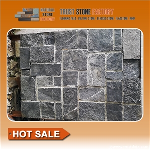 Black Quartzite Mosaic,Split Face Mosaic,Mosaic Slate Tiles for Wall,Bathroom,Floor,Interior