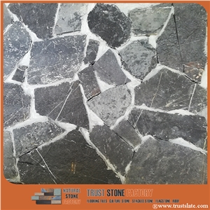 Black Quartzite Tumbled Flagstone, Flagstone Rock, Irregular Flagstones, Flagstone Walkway Pavers, Random Flagstones