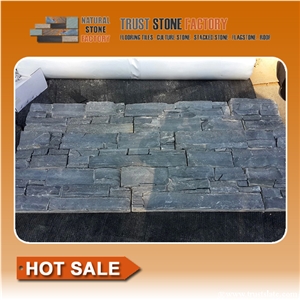 Black Stone Wall Tile for Decoration,Dry Stone Wall Construction,Exteria Stacked Stone Landscaping