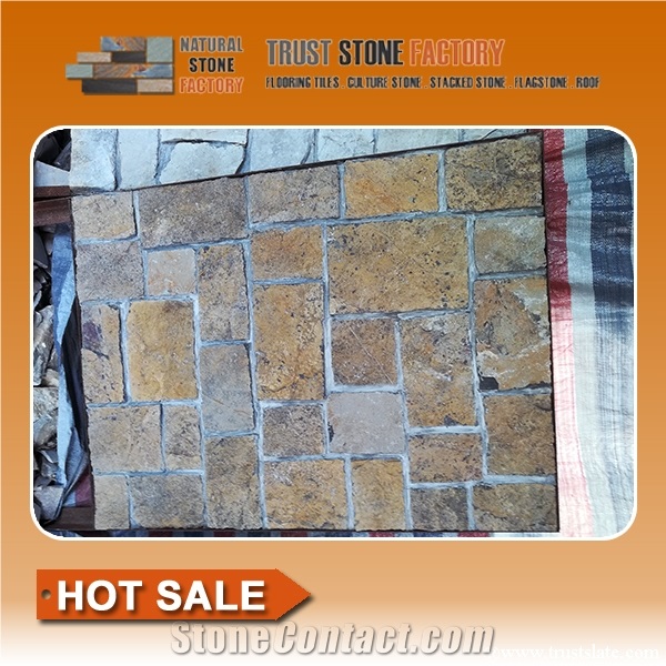 Brown Quartzite Mosaic Decorative,Split Face Mosaic,Natural Wall Mosaic Tiles